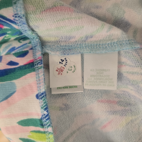 NWT Lilly Pulitzer Jansen Sweatshirt L Long Sleeve Blue Ibiza Cabana Top Shirt - Picture 11 of 11